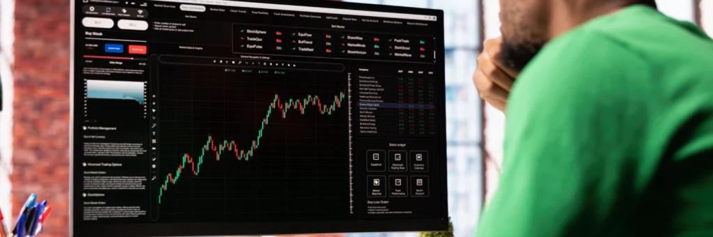 Homem fazendo operações de forex